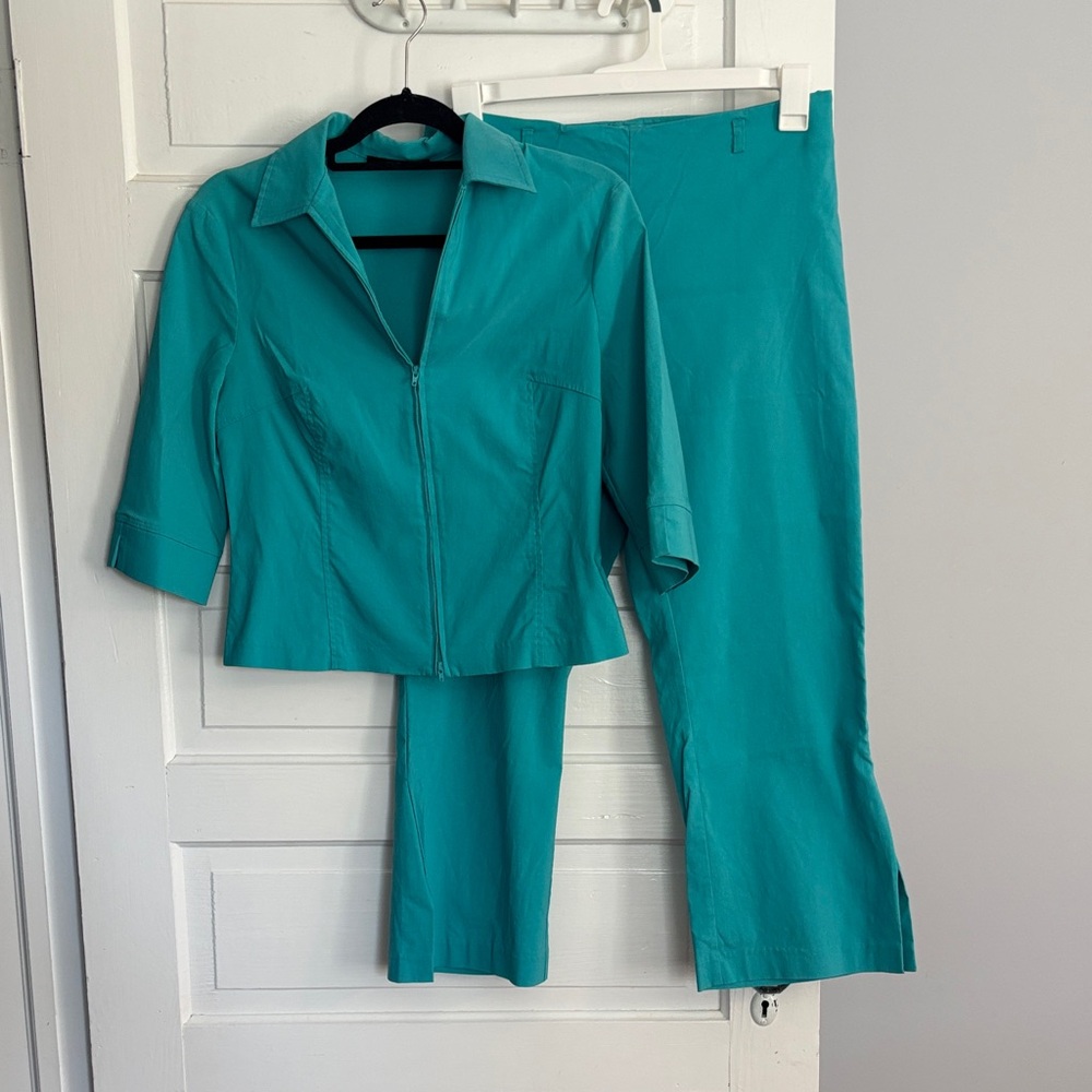 Vintage George Turquoise Pantsuit Set